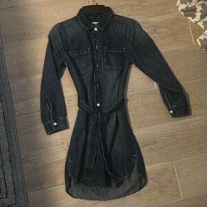 Old Navy Girls Long Sleeve Blue Denim Shirt Dress Belt Size M 8